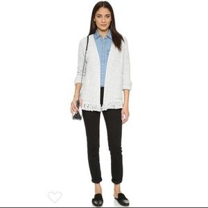 Madewell Memento Fringe Grey Cardigan Sweater XS